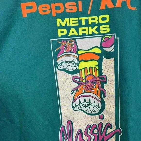 90s Vintage Pepsi/KFC Metro Parks Classic Run T-Shirt - Picture 3 of 5